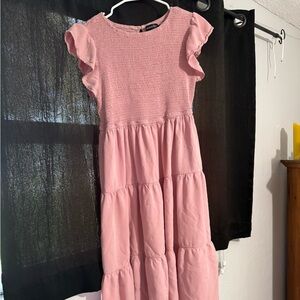 Pink Ruffled Woman’s Dress